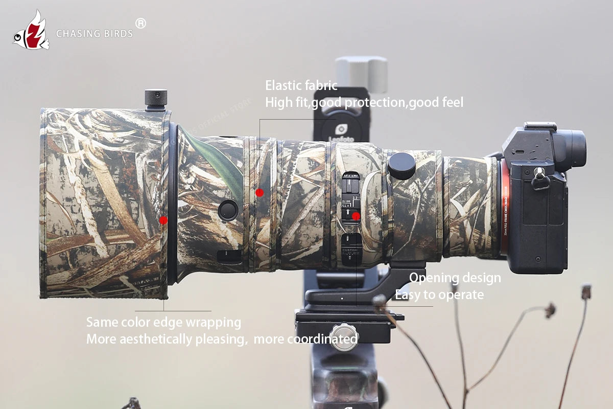 CHASING BIRDS Camouflage Waterproof Lens Coat for Sigma 500mm F5.6 DG DN OS Rainproof Lens Protective Cover