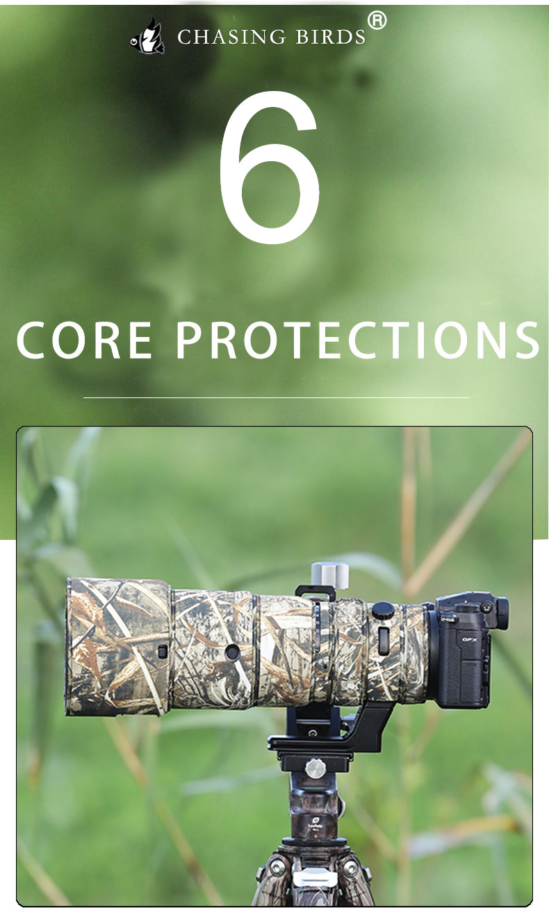 CHASING BIRDS Camouflage Waterproof Lens Coat for FUJIFILM GF 500mm F5.6 R LM OIS WR Rainproof Lens Protective Cover