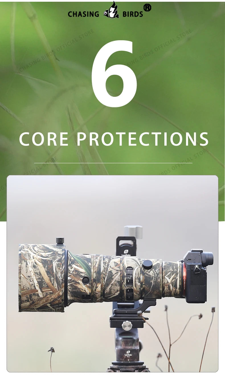 CHASING BIRDS Camouflage Waterproof Lens Coat for Sigma 500mm F5.6 DG DN OS Rainproof Lens Protective Cover