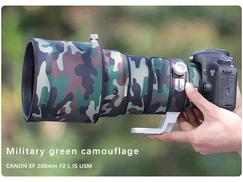 CHASING BIRDS Camouflage Waterproof Lens Coat for Canon EF 200mm F2 L is USM Rainproof Lens Protective Cover