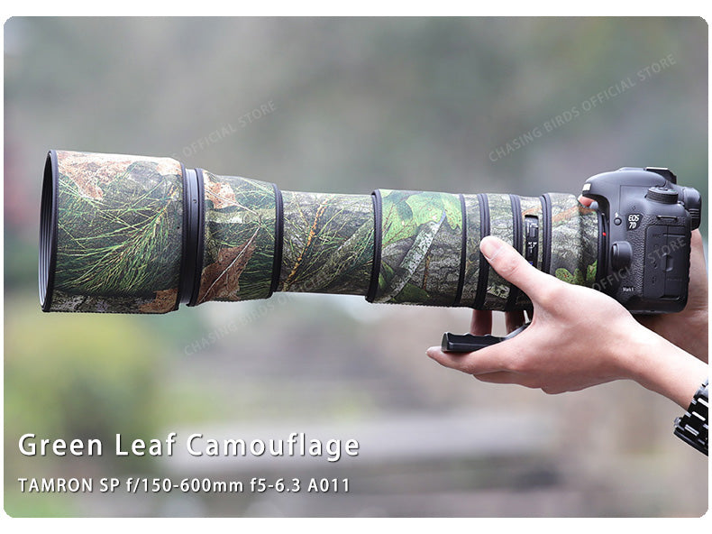 CHASING BIRDS Camouflage Waterproof Lens Coat for TAMRON SP 150-600mm F5-6.3 Di VC USD A011 Rainproof Lens Protective Cover