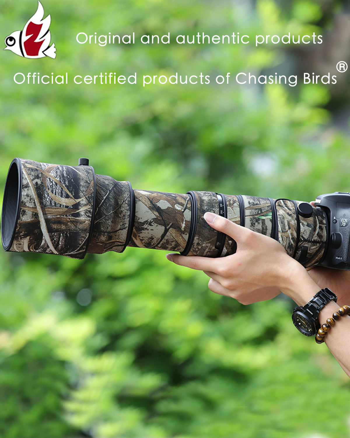 CHASING BIRDS Camouflage Waterproof Lens Coat for Sigma 150-600mm F5-6.3 DG OS HSM Sports Rainproof Lens Protective Cover