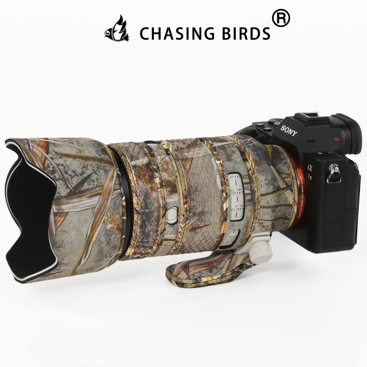 CHASING BIRDS Camouflage Waterproof Lens Coat for Sony FE 70-200mm F4 Macro G OSS II Rainproof Lens Protective Cover
