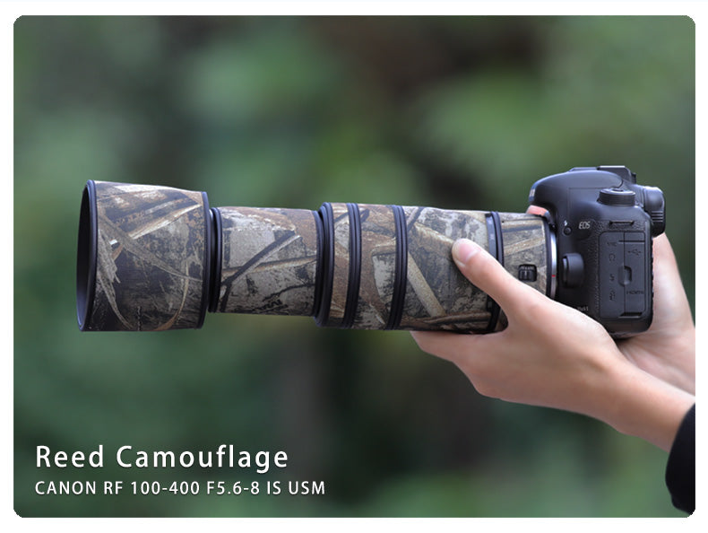CHASING BIRDS Camouflage Waterproof Lens Coat for Canon RF 100-400mm F5.6-8 is USM Rainproof Lens Protective Cover