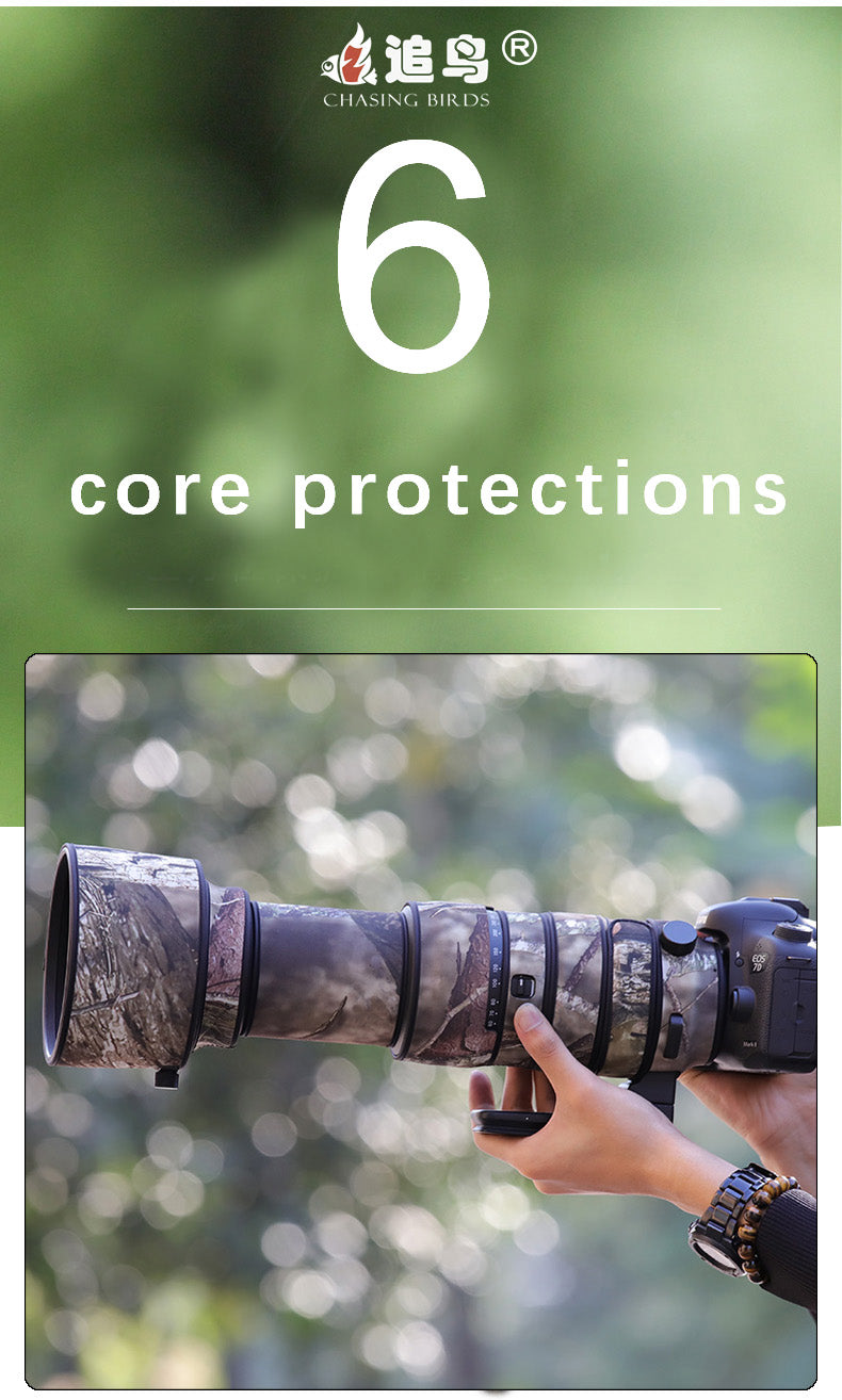 CHASING BIRDS Camouflage Waterproof Lens Coat for Sigma 60-600mm F4.5-6.3 DG OS HSM Rainproof Lens Protective Cover