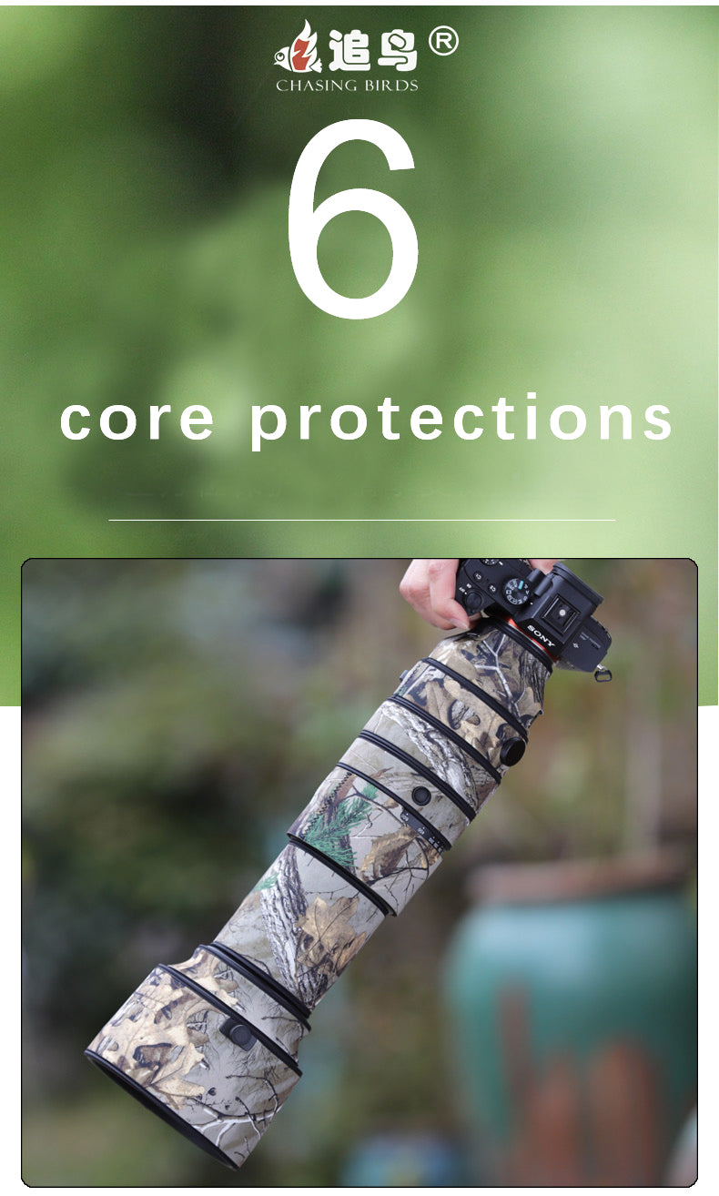 CHASING BIRDS Camouflage Waterproof Lens Coat for Sigma 60-600mm F4.5-6.3 DG DN OS Sports Rainproof Lens Protective Cover