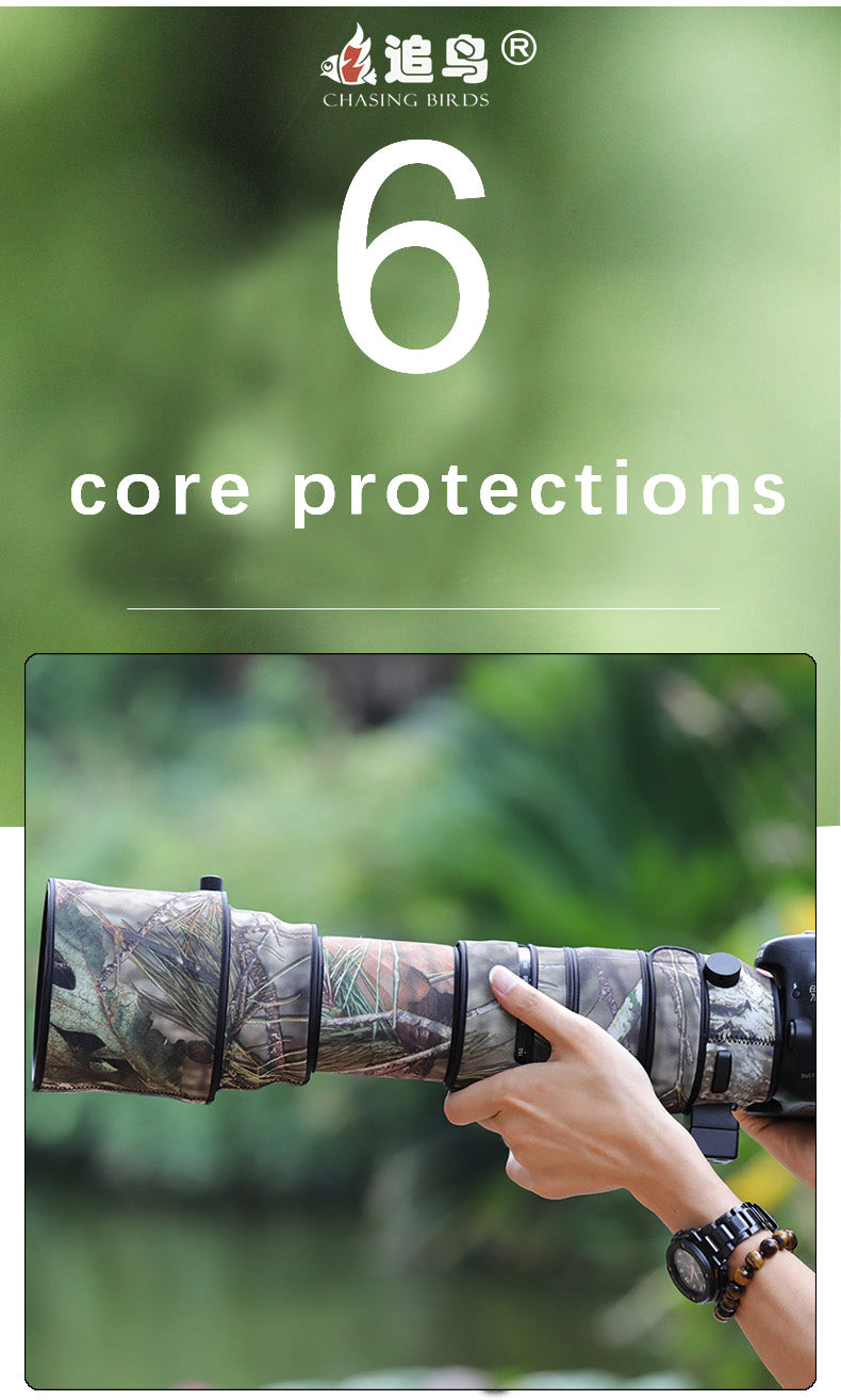 CHASING BIRDS Camouflage Waterproof Lens Coat for Sigma 150-600mm F5-6.3 DG OS HSM Sports Rainproof Lens Protective Cover