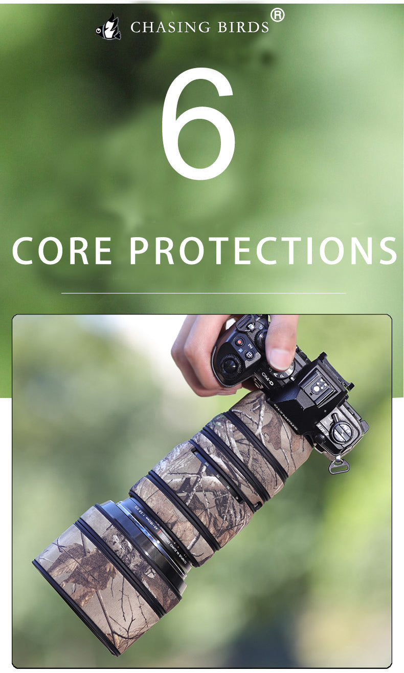 CHASING BIRDS Camouflage Waterproof Lens Coat for Olympus 40-150mm F2.8 PRO Rainproof Lens Protective Cover