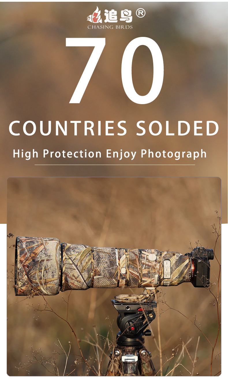 CHASING BIRDS Camouflage Waterproof Lens Coat for Sony FE 400-800mm F6.3-8 G OSS Rainproof Lens Protective Cover