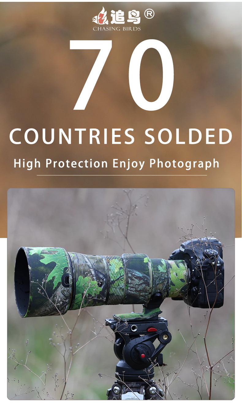CHASING BIRDS Camouflage Waterproof Lens Coat for Nikon AF-S 500mm f/5.6E PF ED VR Lens Protective Cover