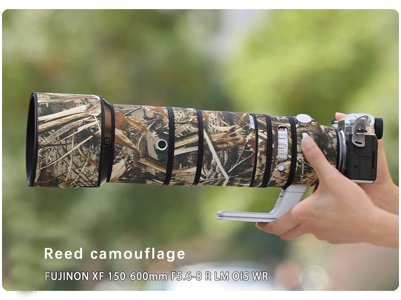 CHASING BIRDS Camouflage Waterproof Lens Coat for FUJIFILM XF 150-600mm F5.6-8 R LM OIS WR Rainproof Lens Protective Cover
