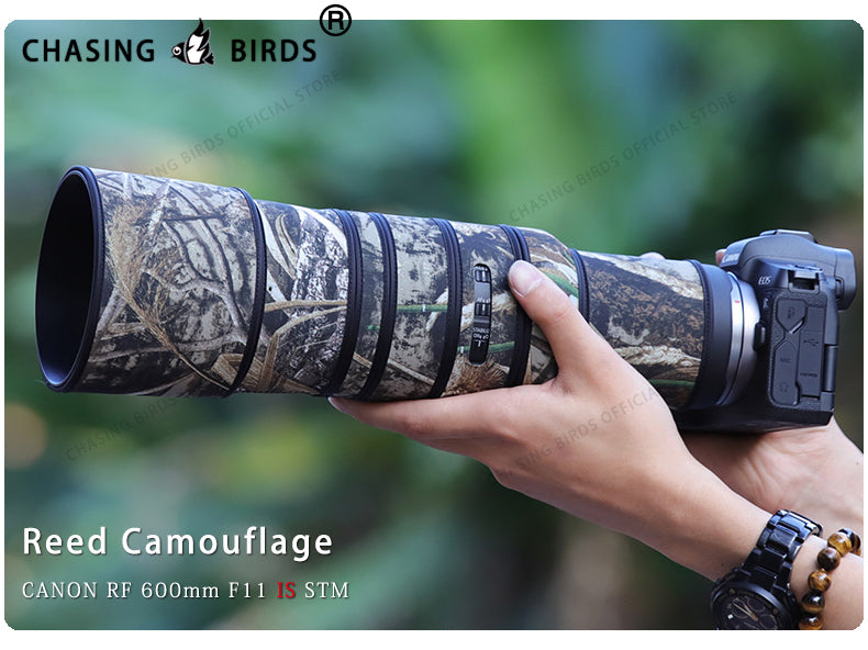CHASING BIRDS Camouflage Waterproof Lens Coat for Canon RF 600mm F11 is STM Rainproof Lens Protective Cover