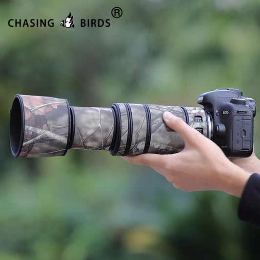 CHASING BIRDS Camouflage Waterproof Lens Coat for Canon RF 100-400mm F5.6-8 is USM Rainproof Lens Protective Cover