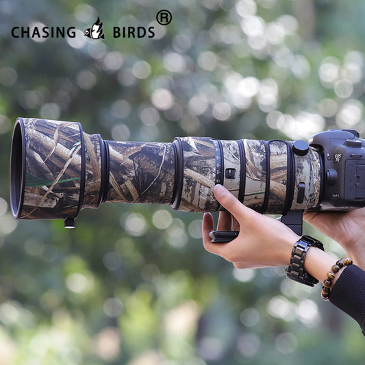 CHASING BIRDS Camouflage Waterproof Lens Coat for Sigma 60-600mm F4.5-6.3 DG OS HSM Rainproof Lens Protective Cover