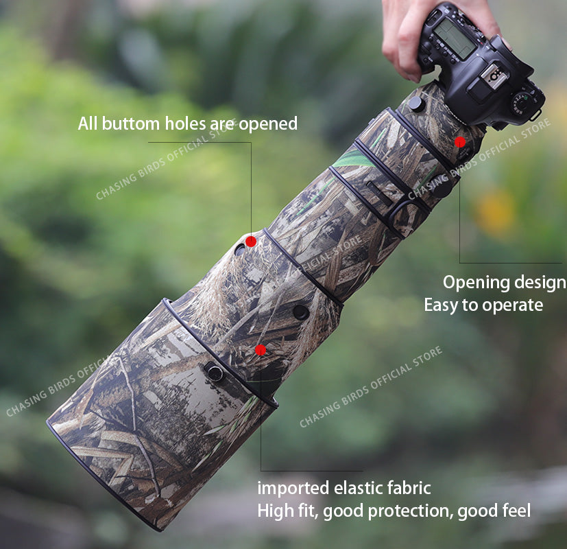 CHASING BIRDS Camouflage Waterproof Lens Coat for Sigma 500mm F4 DG OS HSM Sports Rainproof Lens Protective Cover