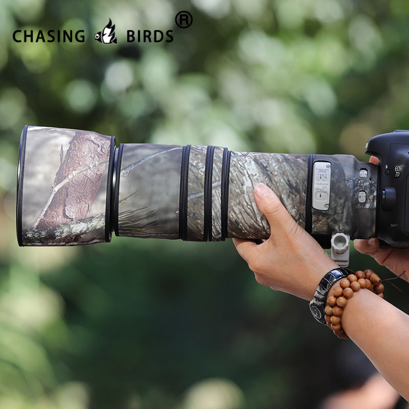 CHASING BIRDS Camouflage Waterproof Lens Coat for Canon EF 100-400mm F4.5-5.6 L is USM Rainproof Lens Protective Cover