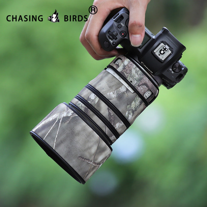 CHASING BIRDS Camouflage Waterproof Lens Coat for Canon RF 70-200mm F4 L is USM Rainproof Lens Protective Cover