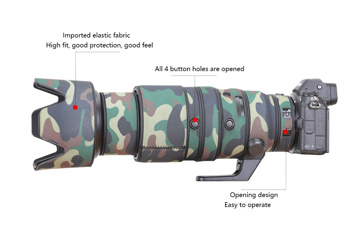 CHASING BIRDS Camouflage Waterproof Lens Coat for NIKON Z 100-400 Rainproof Lens Protective Cover