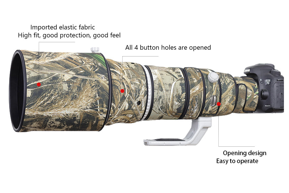 CHASING BIRDS Camouflage Waterproof Lens Coat for Canon EF 500mm F4 L is II USM Rainproof Lens Protective Cover