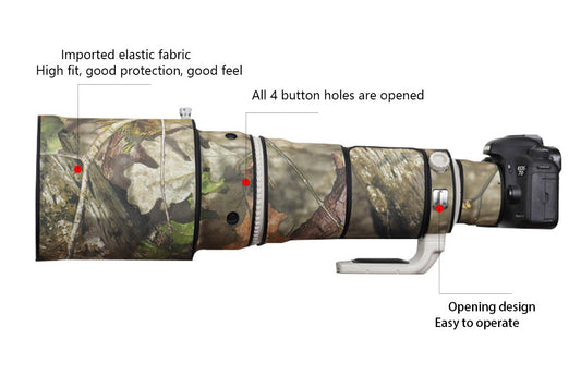 CHASING BIRDS Camouflage Waterproof Lens Coat for Canon EF 500mm F4 L is USM Rainproof Lens Protective Cover