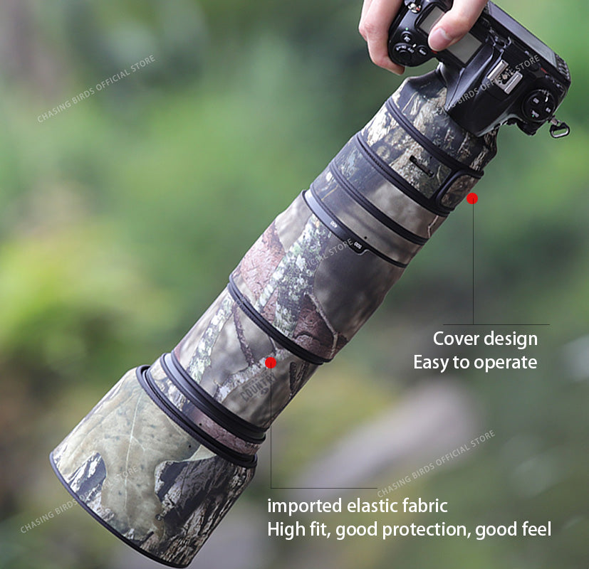 CHASING BIRDS Camouflage Waterproof Lens Coat for Nikon AF-S 200-500mm f/5.6E ED VR Rainproof Lens Protective Cover