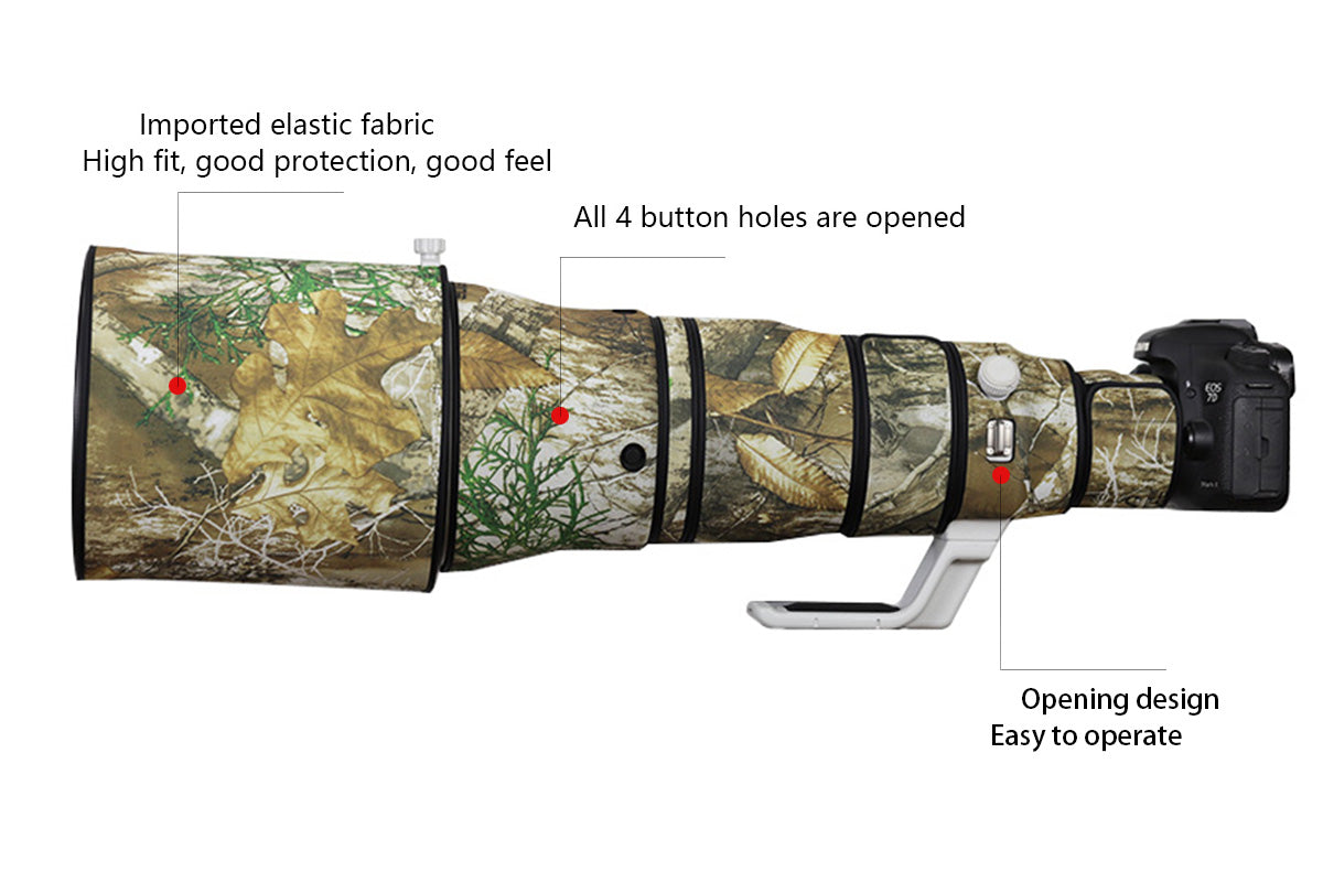 CHASING BIRDS Camouflage Waterproof Lens Coat for Canon EF 600mm F4 L is USM Rainproof Lens Protective Cover