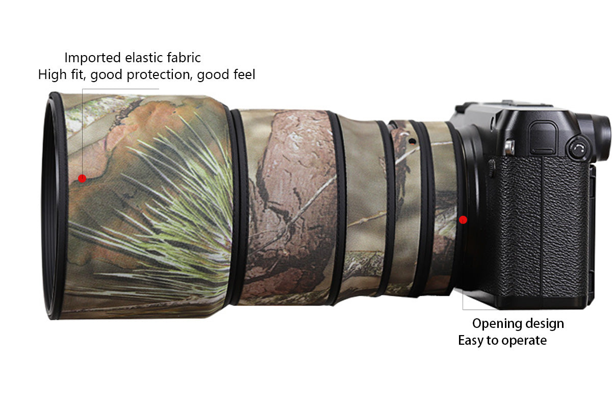 CHASING BIRDS Camouflage Waterproof Lens Coat for FUJIFILM GF 110mm F2 R LM WR Rainproof Lens Protective Cover