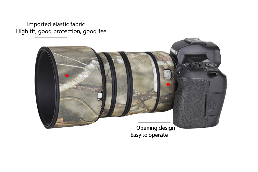 CHASING BIRDS Camouflage Waterproof Lens Coat for Canon RF 70-200mm F4 L is USM Rainproof Lens Protective Cover