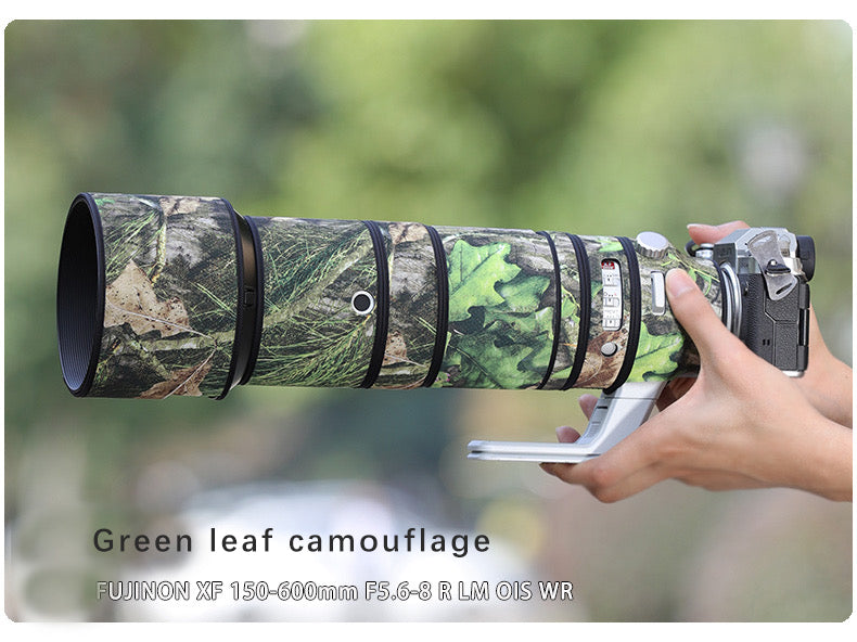 CHASING BIRDS Camouflage Waterproof Lens Coat for FUJIFILM XF 150-600mm F5.6-8 R LM OIS WR Rainproof Lens Protective Cover