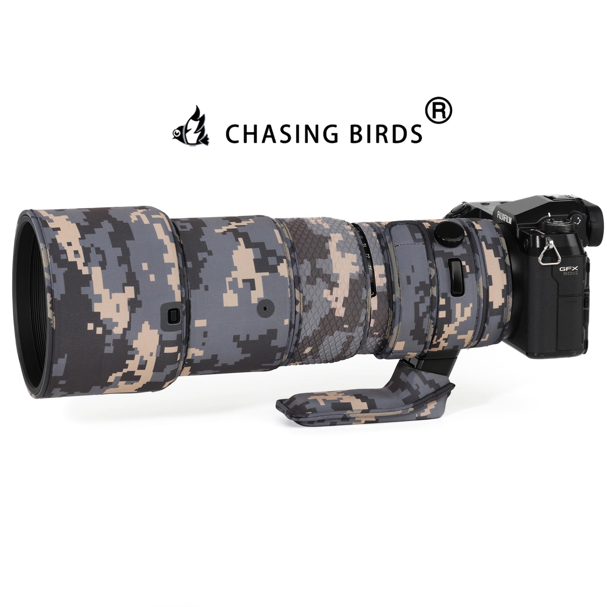 CHASING BIRDS Lens Camouflage Waterproof Coat for FUJIFILM GF 500mm F5.6 R LM OIS WR Rainproof Lens Protective Cover Version IV