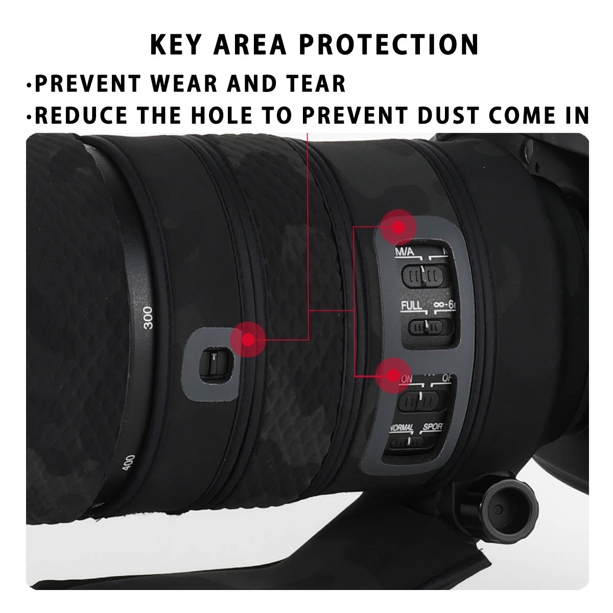 CHASING BIRDS Lens Camouflage Waterproof Coat for LUMIX S 100-500mm F5-7.1 OIS Rainproof Lens Protective Cover Version IV