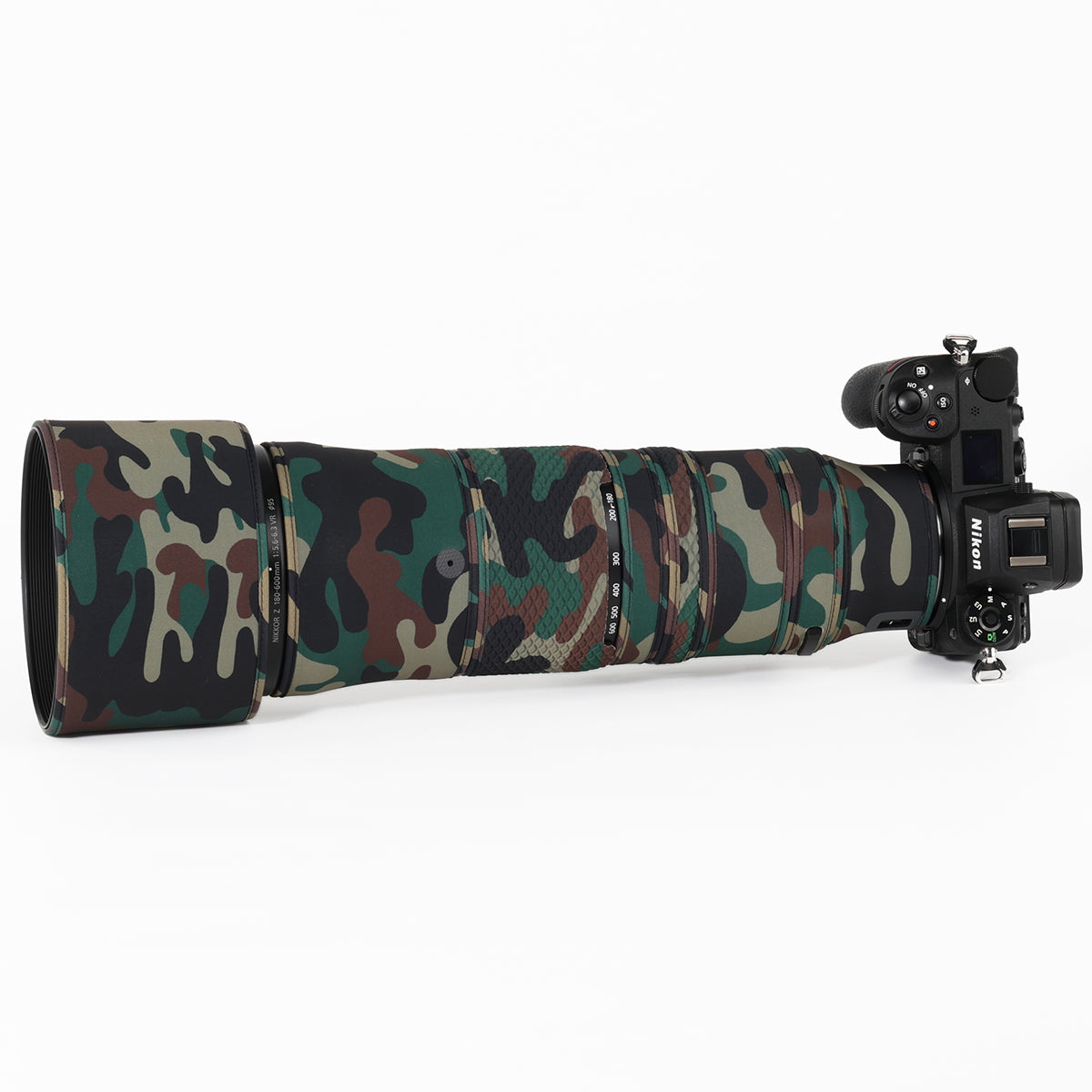 CHASING BIRDS Lens Camouflage Waterproof Coat for NIKON Z 180-600mm F5.6 VR Rainproof Lens Protective Cover Version IV