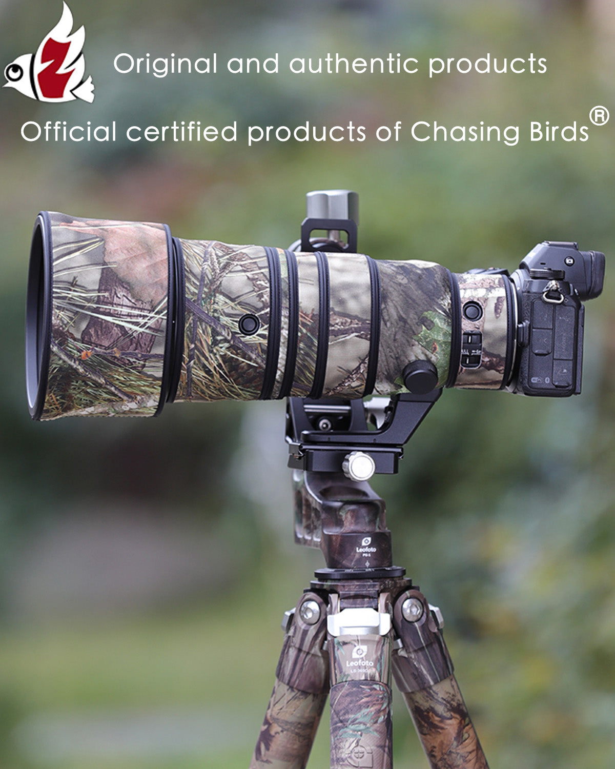 CHASING BIRDS Camouflage Waterproof Lens Coat for Nikon Z 400mm f/4.5 VR S Rainproof Lens Protective Cover