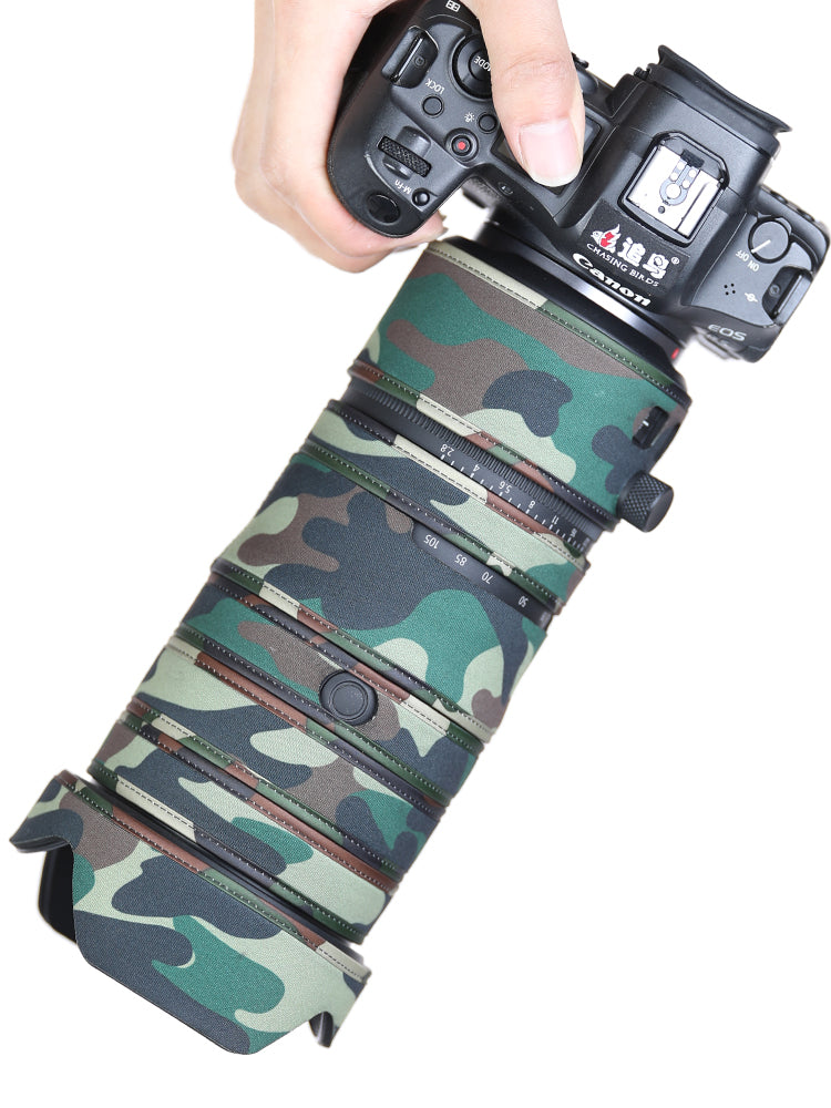 CHASING BIRDS Camouflage Waterproof Lens Coat for Canon RF 24-105mm F2.8 L is USM Z Rainproof Lens Protective Cover
