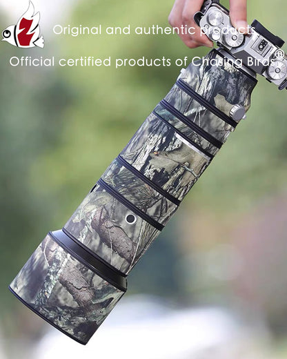 CHASING BIRDS Camouflage Waterproof Lens Coat for FUJIFILM XF 150-600mm F5.6-8 R LM OIS WR Rainproof Lens Protective Cover