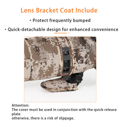 CHASING BIRDS Camouflage Waterproof Lens Coat for Olympus 100-400mm F5.0-6.3 is ED MSC Rainproof Lens Protective Cover