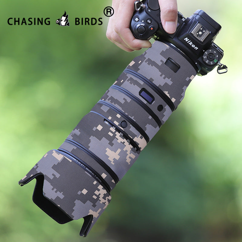 CHASING BIRDS Camouflage Waterproof Lens Coat for NIKON Z 70-200 mmF2.8 VR S Rainproof Lens Protective Cover