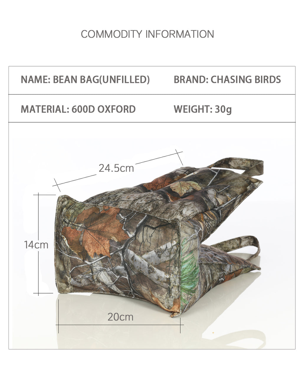 CHASING BIRDS Camouflage Waterproof Camera Lens Pillow Camera Photographic Bean Bag (Unfilled)