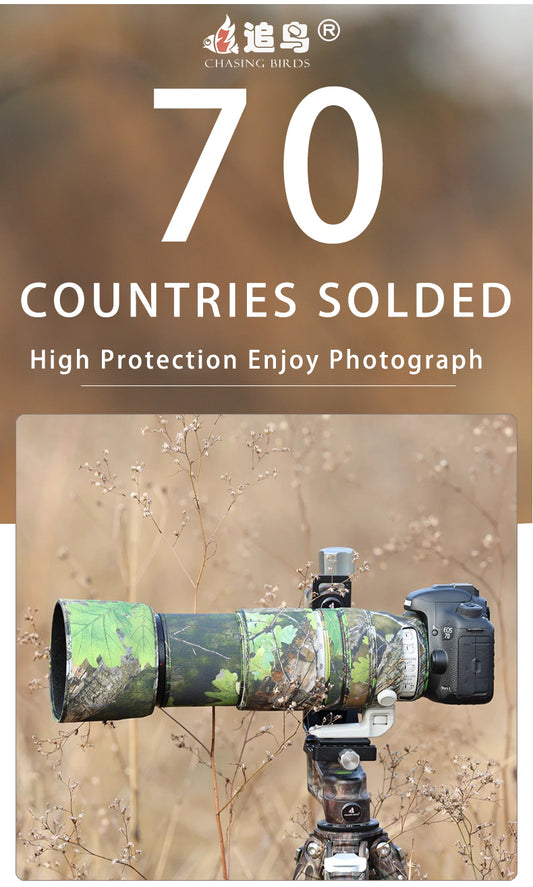 CHASING BIRDS Camouflage Waterproof Lens Coat for Canon EF 100-400mm F4.5-5.6 L is II USM Rainproof Lens Protective Cover