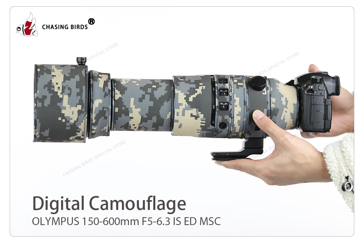 CHASING BIRDS Camouflage Waterproof Lens Coat for OLYMPUS 150-600mm Rainproof Lens Protective Cover
