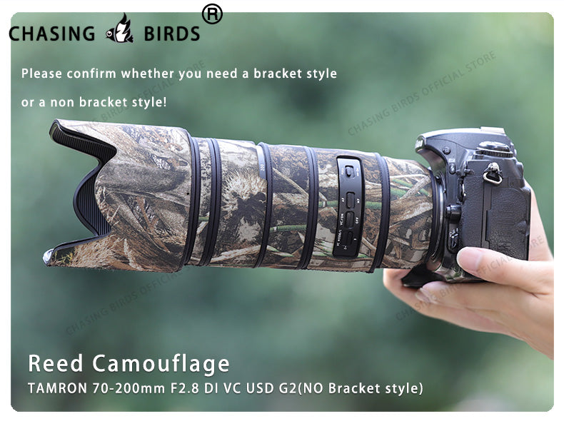 CHASING BIRDS Camouflage Waterproof Lens Coat for TAMRON SP 70-200mm F2.8 Di VC USD G2 Rainproof Lens Protective Cover