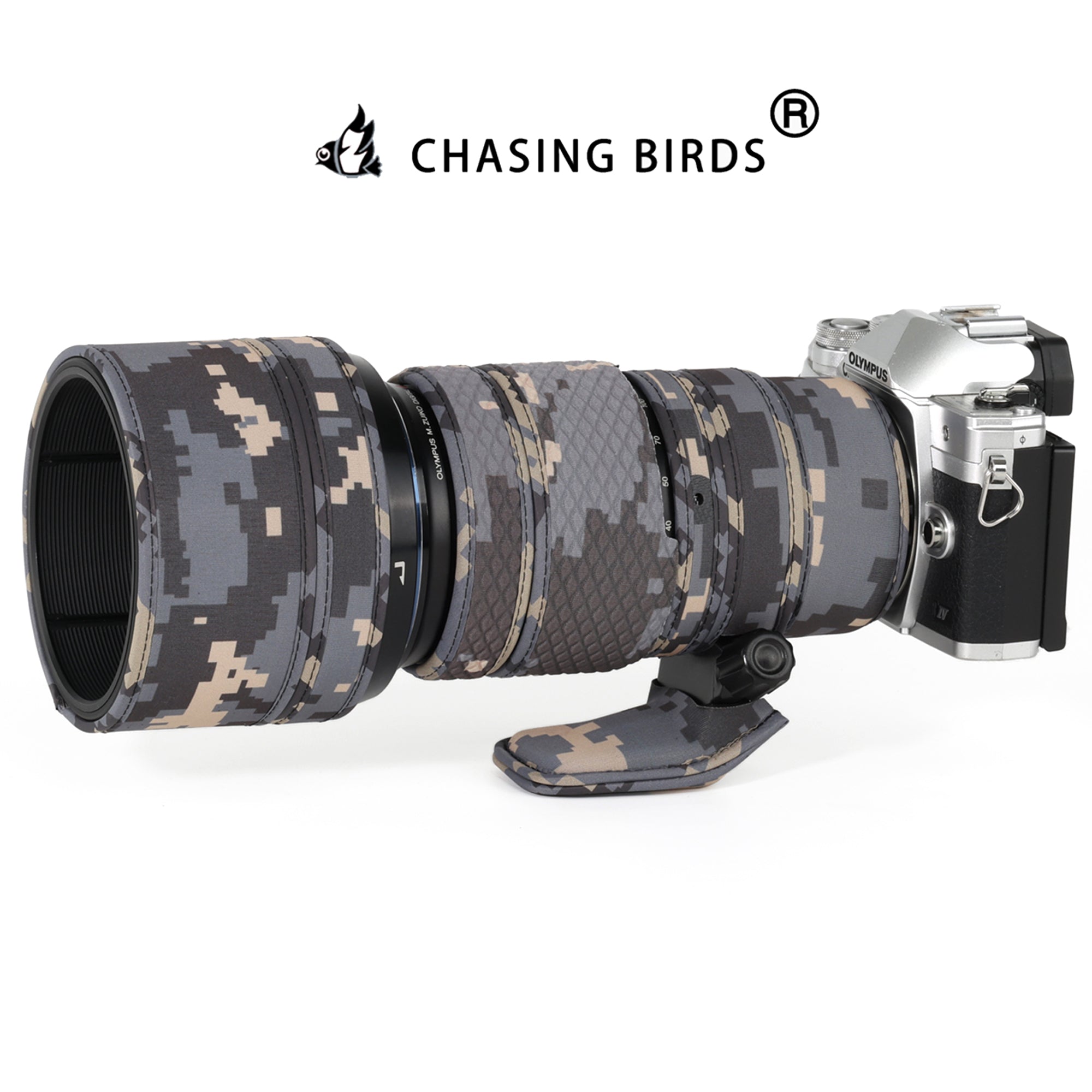 CHASING BIRDS Lens Camouflage Waterproof Coat for Olympus 40-150mm F2.8 PRO Rainproof Lens Protective Cover Version IV