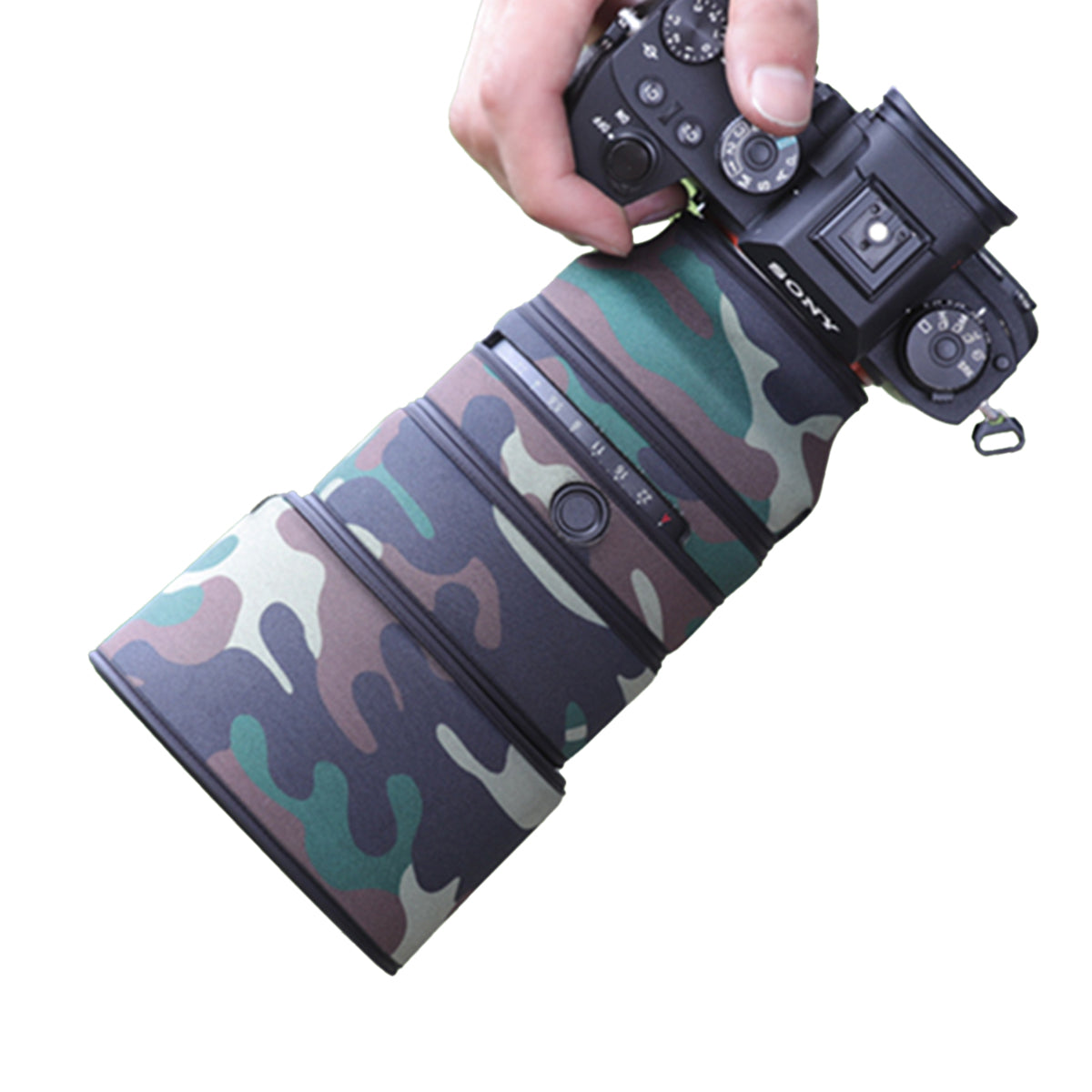 CHASING BIRDS Camouflage Waterproof Lens Coat for Sony FE 135mm F1.8 GM Rainproof Lens Protective Cover