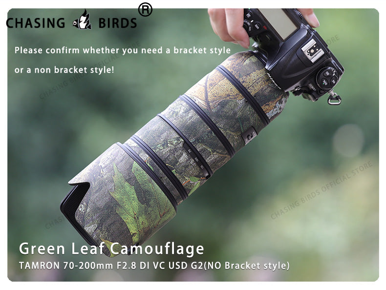 CHASING BIRDS Camouflage Waterproof Lens Coat for TAMRON SP 70-200mm F2.8 Di VC USD G2 Rainproof Lens Protective Cover