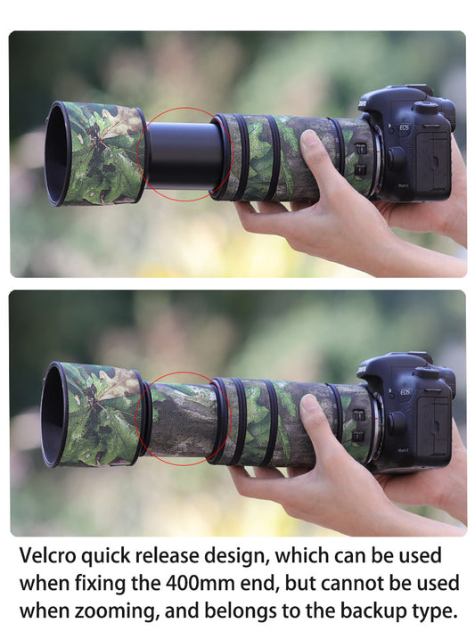 CHASING BIRDS Camouflage Waterproof Lens Coat for Canon RF 100-400mm F5.6-8 is USM Rainproof Lens Protective Cover