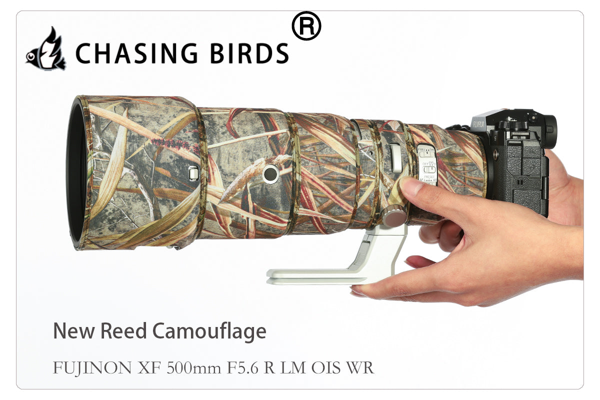 CHASING BIRDS Camouflage Waterproof Lens Coat for FUJIFILM XF 500mm F5.6 Rainproof Lens Protective Cover