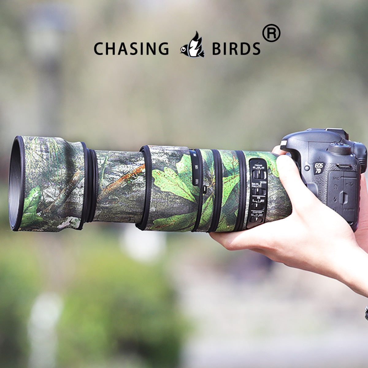 CHASING BIRDS Camouflage Waterproof Lens Coat for Sigma 100-400mm F5-6.3 DG OS HSM Rainproof Lens Protective Cover
