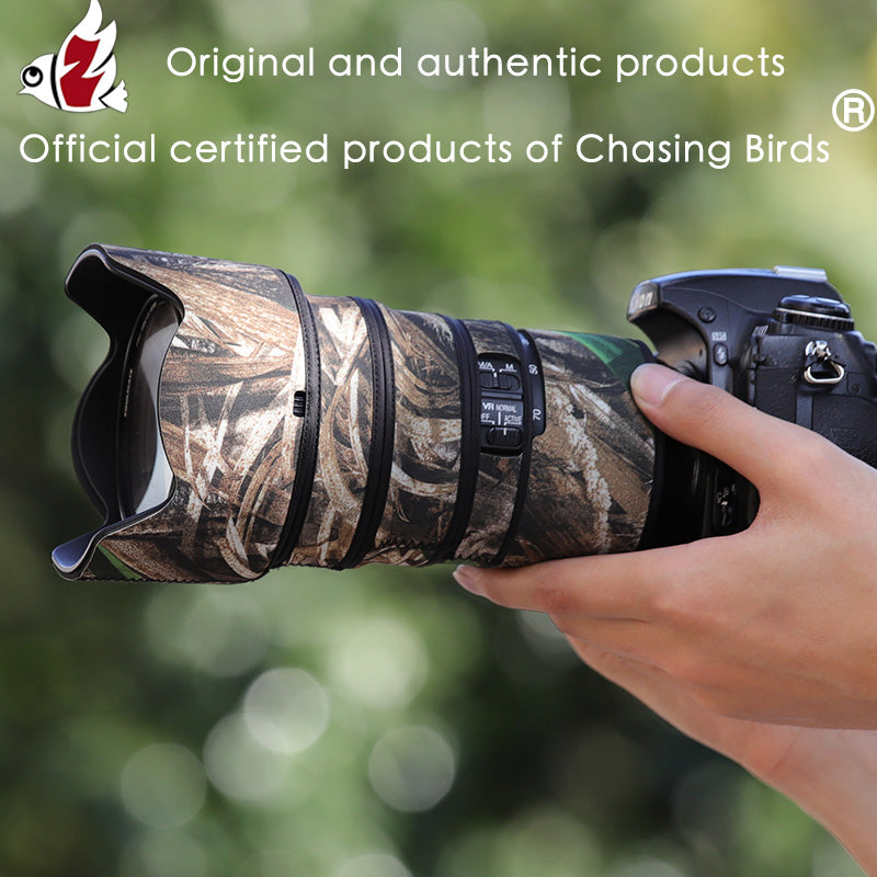 CHASING BIRDS Camouflage Waterproof Lens Coat for Nikon AF-S 24-70mm F2.8 E ED VR Rainproof Lens Protective Cover