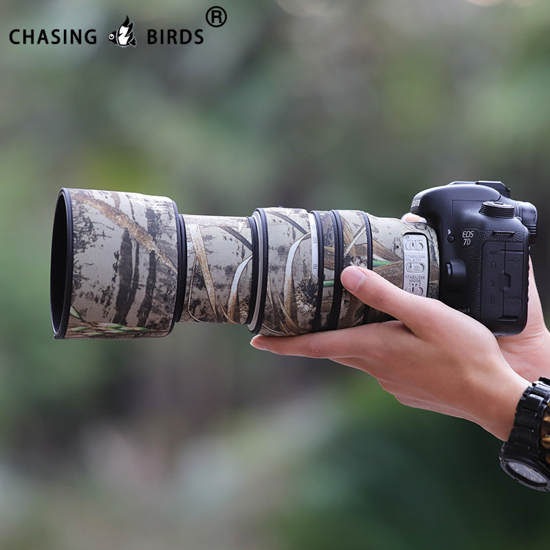 CHASING BIRDS Camouflage Waterproof Lens Coat for Canon EF 70-300mm F4-5.6 L is USM Rainproof Lens Protective Cover