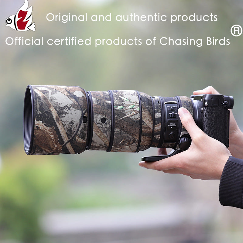 CHASING BIRDS Camouflage Waterproof Lens Coat for FUJIFILM GF 250mm F4 R LM OIS WR Rainproof Lens Protective Cover